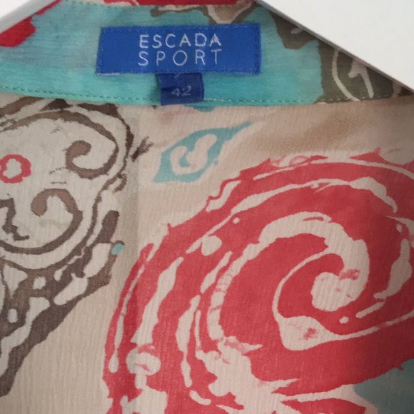🌷 ESCADA Sport Silk Blouse, Size 42 - Picture 6 of 8
